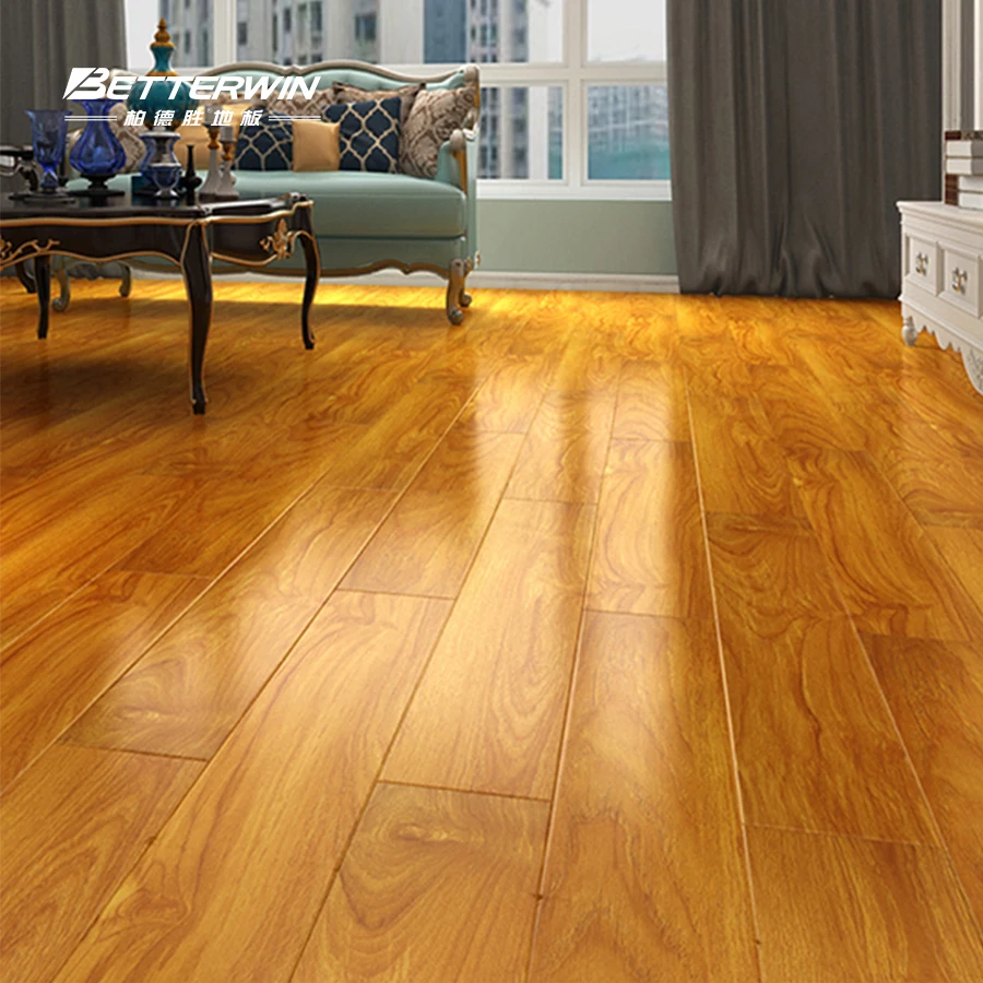 Decoration Materials Bedroom Living Room Kitchen Water Resistant Floor Panel Wood floor Custom Wooden Laminate Flooring