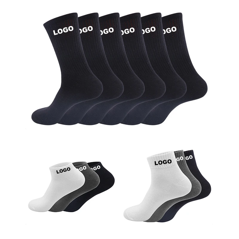 Quality designer casual jacquard knitted letter wholesale crew bamboo cotton brands black socks funny sports custom socks men