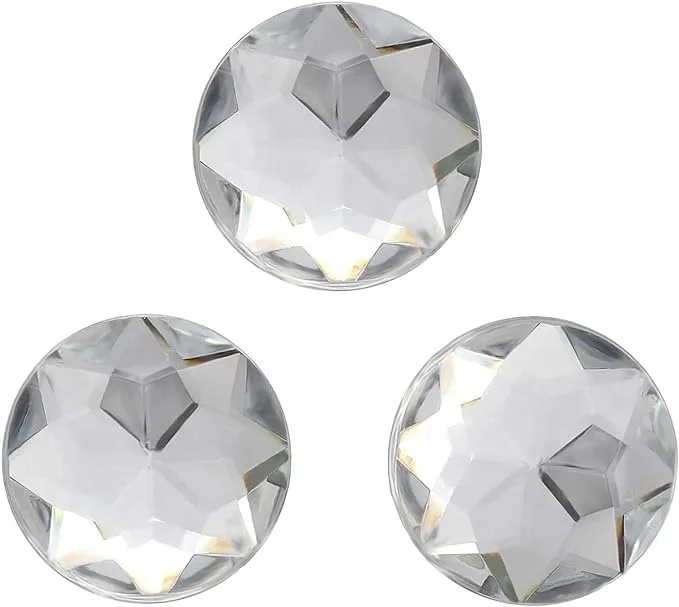 Crystal Clear Plastic Resin Gems Glitter Gems Transparent Diamond Silver foil Flat Back Round Acrylic for garment