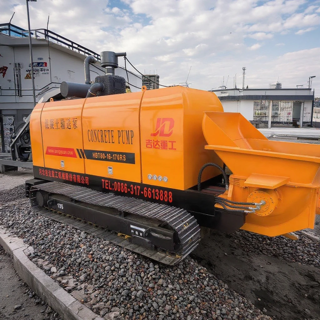 High-Efficiency Concrete Trailer Pump Diesel/ Electric Power Source New Used Pump Concrete Machinery Engine Motor Construction