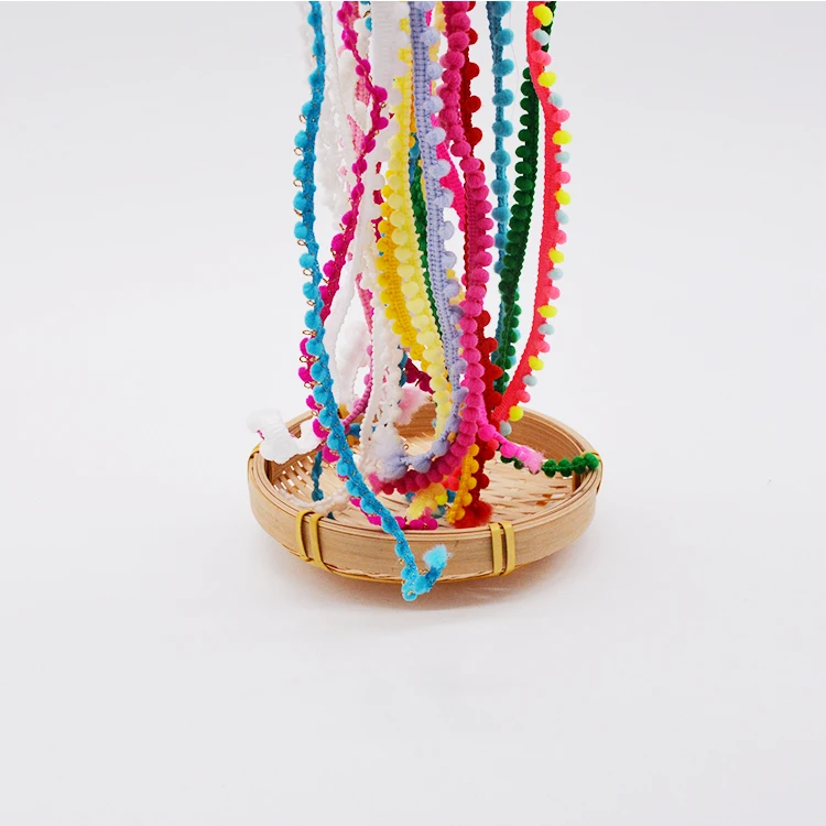 Wholesale Polyester Mini Pom Pom Trim Fringe Ball Trim