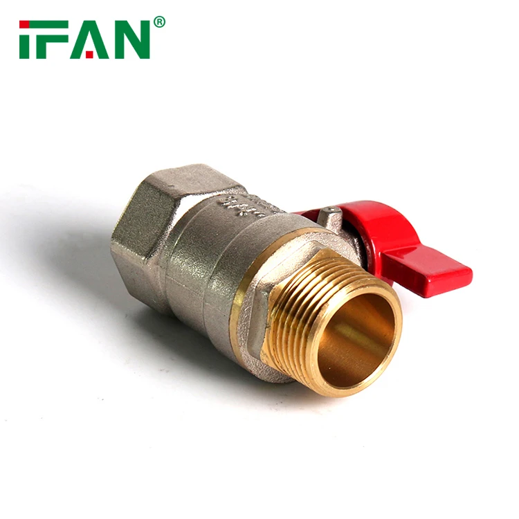 IFAN Factory 1/2 Brass Ball Valve PN25 Brass Water Valve Red Butterfly Handle 81052FM Brass Ball Valve
