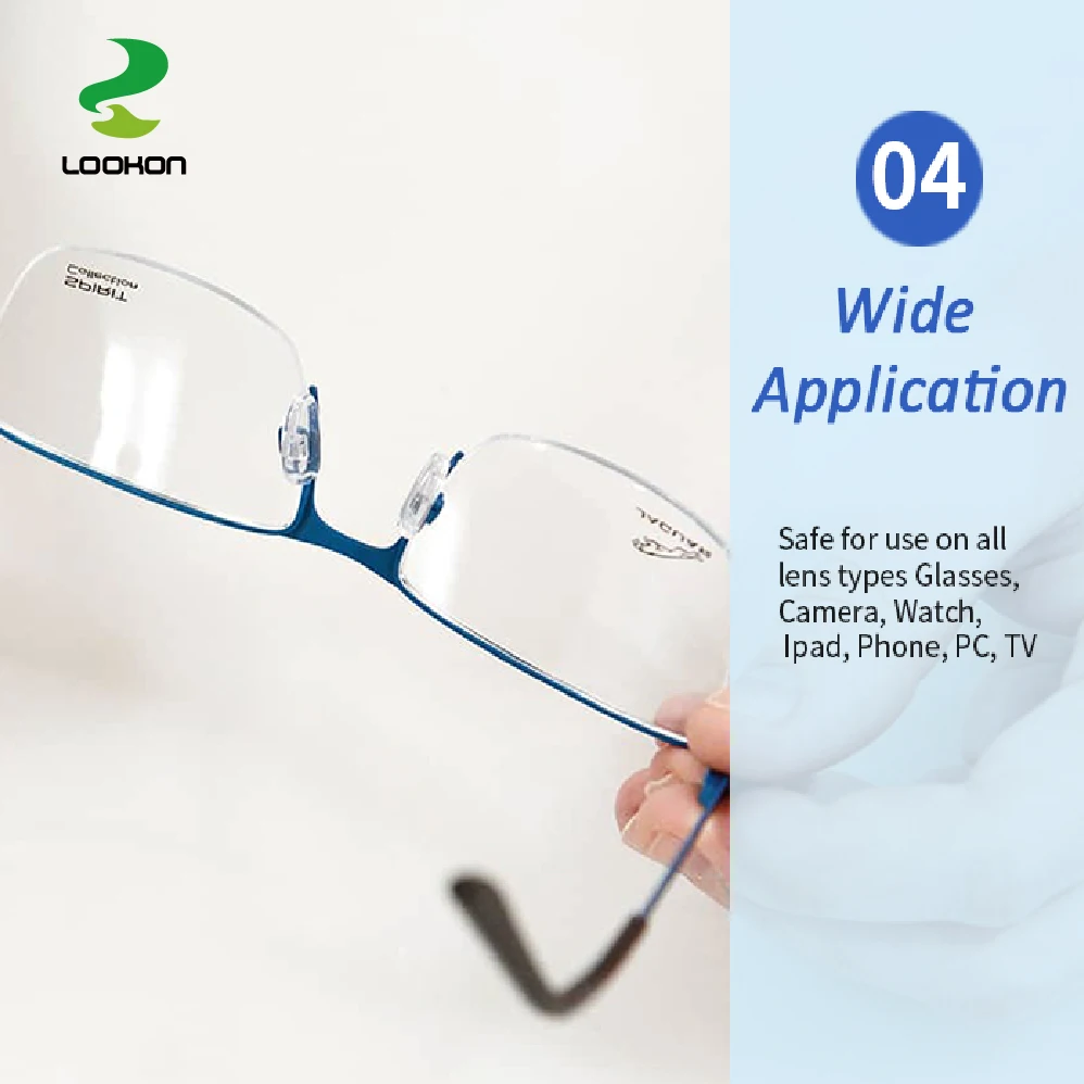 Lookon OEM бесплатный образец 200 карат салфетки для чистки линз очистки экрана влажные частная