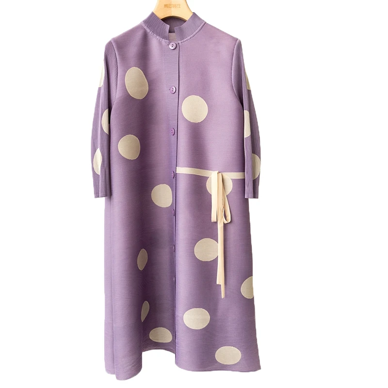 Hot selling midi digital print plus size dress miyake pleated dress