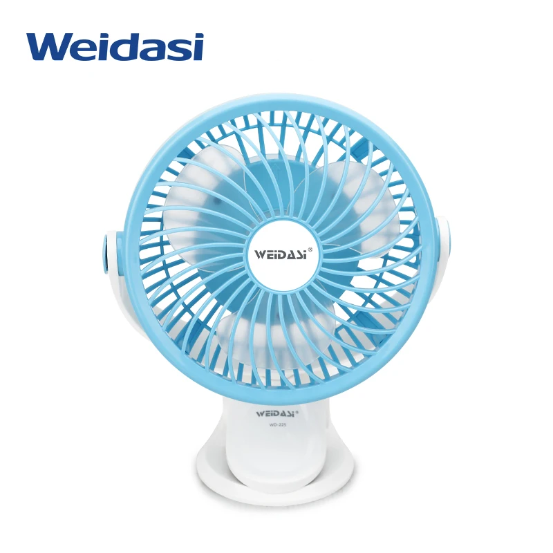 New style 360 degrees rotation rechargeable battery small desk fan with USB input port
