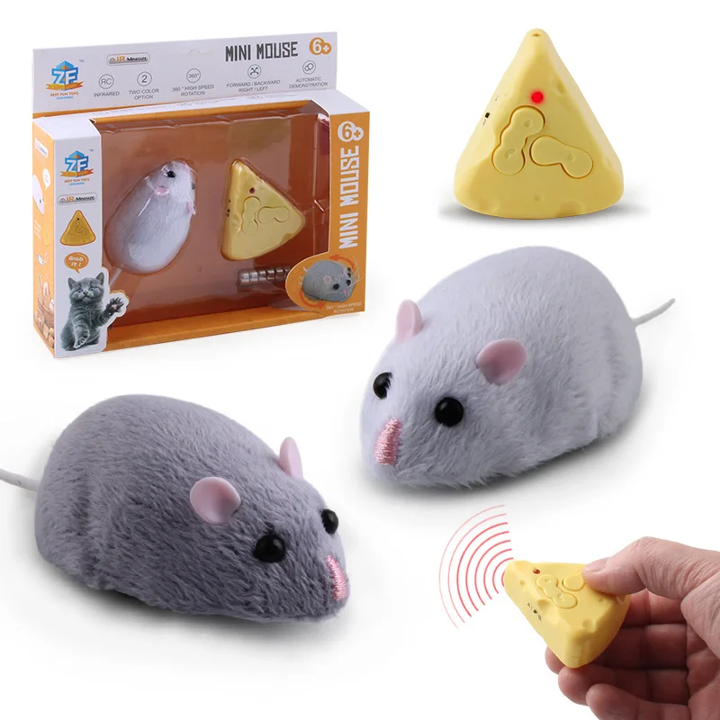 Electric Remote Control Mini Mouse Cat Toy Cheese Infrared Simulated Kitten Rat Toys for Cats Dogs Chase Exercise Pet Supplies