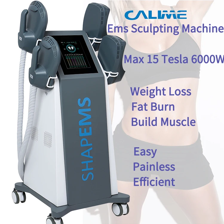 Latest Emslim Nova EMS Muscle Stimulator Pelvic Cushion Electromagnetic Rf 15 Tesla 6000W 4 Handle Fat Burn Body Sculpt Machine