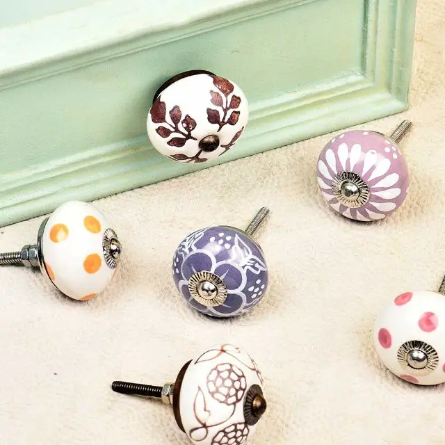 Handmade India Decorative Glass Bed Knobs knobs handle