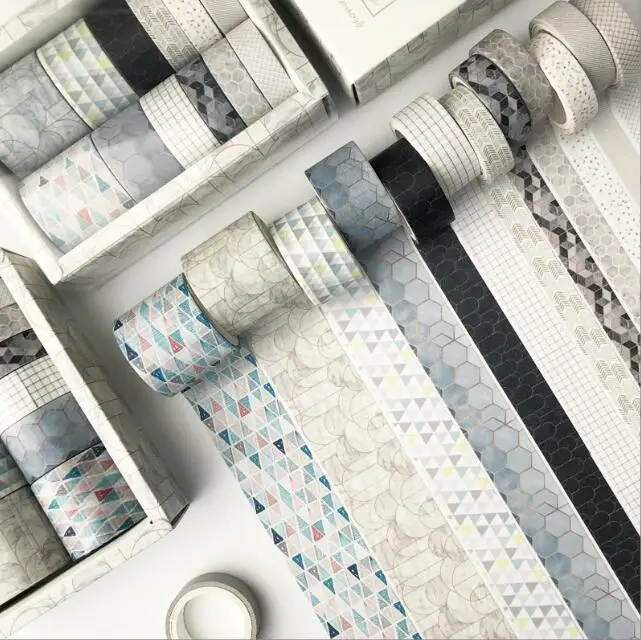 12 Rolls/box Cute Kawaii Decoration DIY Paper Block Washi Tapes Set Masking Tapes Sticker DIY Decorative Material Journal Tape