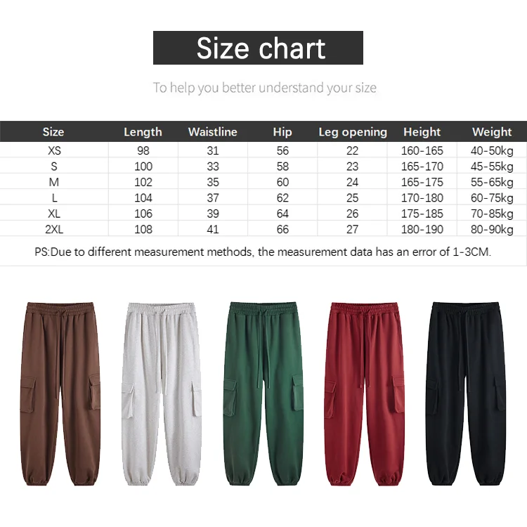 heavy weight baggy mens fleece cargo sweatpants with cargo pockets track sports sweat pants trousers for men