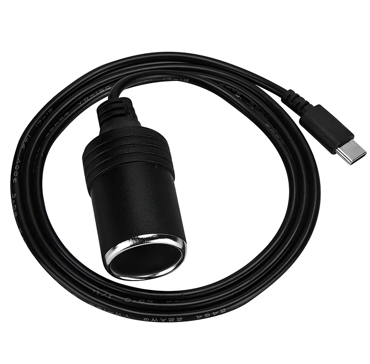 PD зарядка 12 В выход USB Type-C штекер к прикуривателю гнездовой штекер адаптер питания кабель для автомобиля