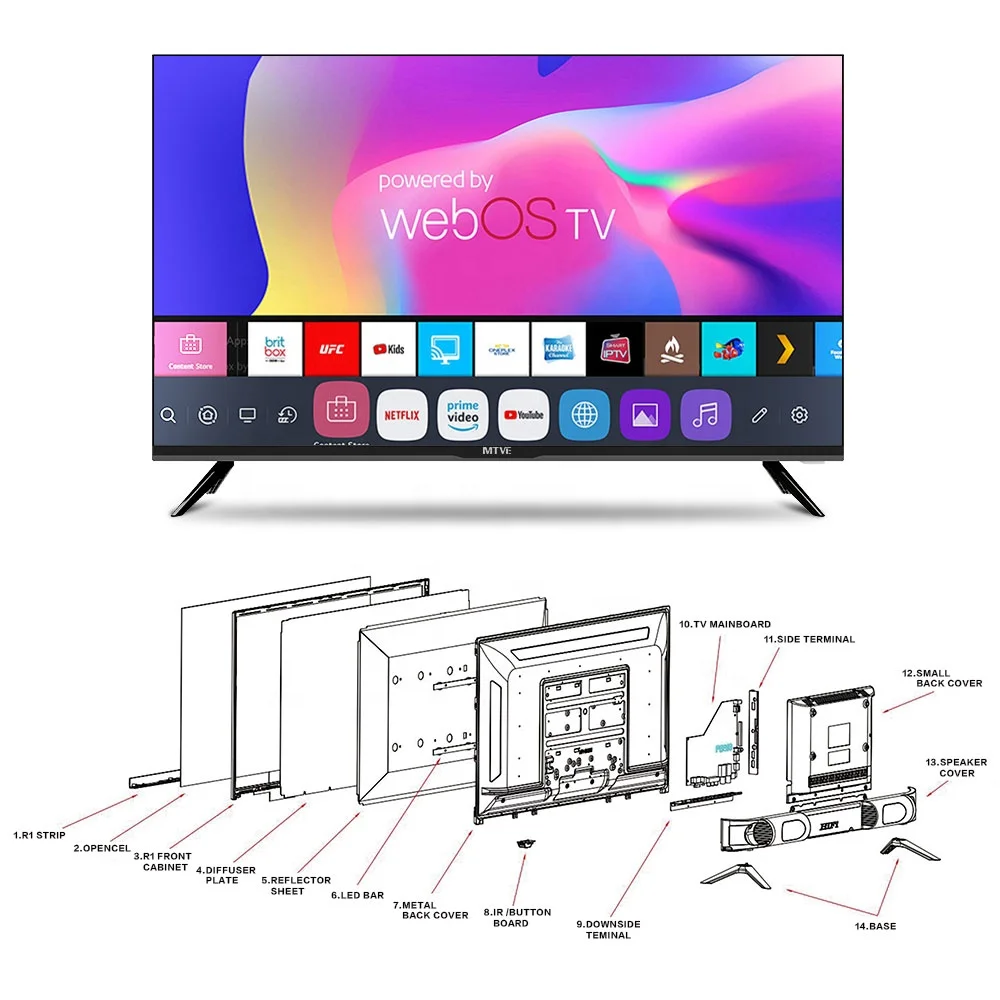 OEM Televisions Wholesale LCD Panel 43 50 55 65 75 Television 4k Smart TV 50 Inch TV