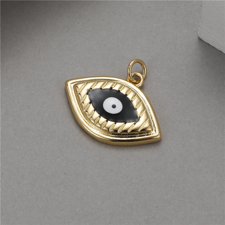 New Fashion Wholesale Jewelry Enamel 14K Gold Plated Evil Eye Pendants charms
