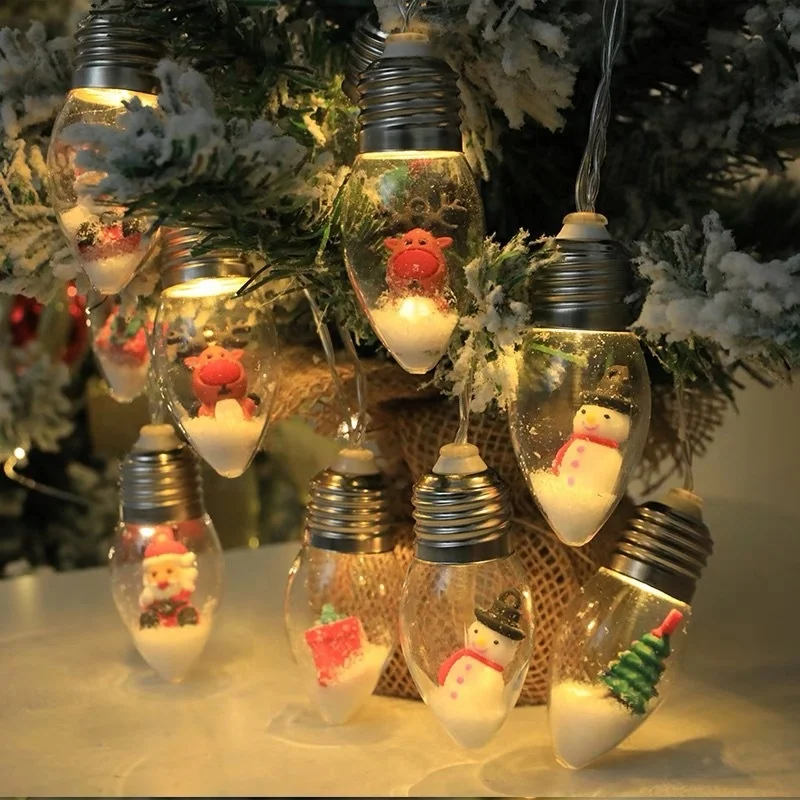 Hot Christmas Decorations LED String Lights Santa Claus Snowman Christmas Tree Christmas Gift Box Decorative Lights