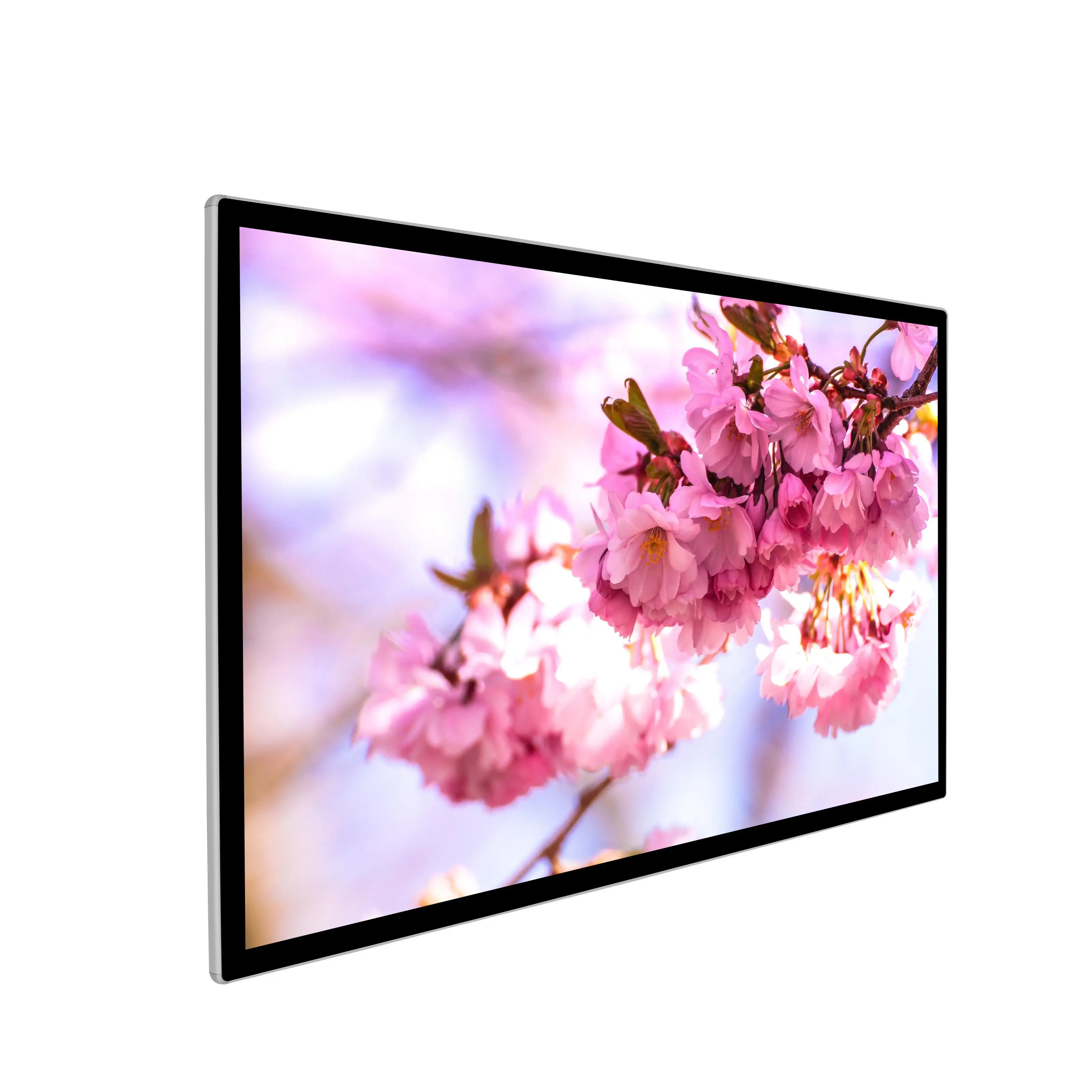 Customized 75 Inch Wall Mounted Narrow Frame LCD Display Information Kiosk  for Chain Store