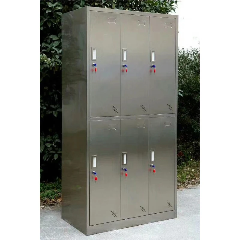 Stainless steel lockers enterprise 6 door waterproof locker and changing cabinets