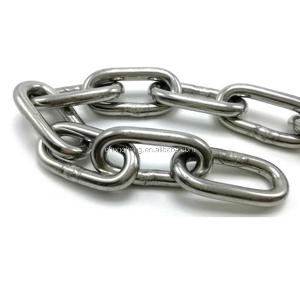 AISI304/316 Stainless Steel Welded Link Chain High Polished Japanese Standard Link Chains