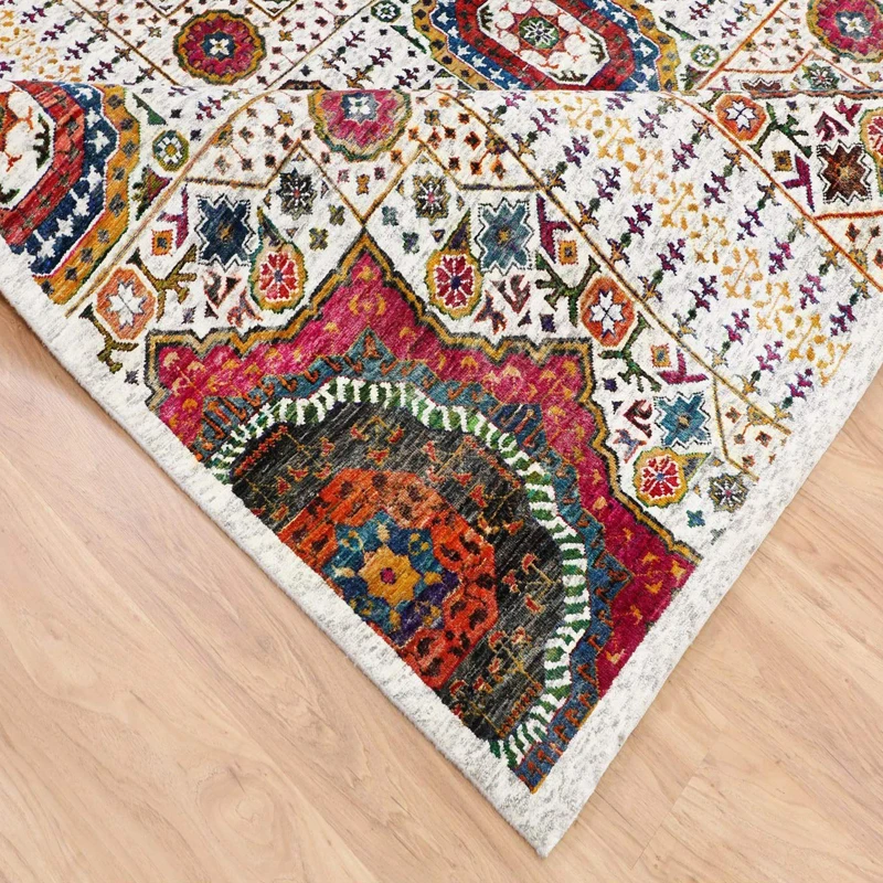 2021 Amazon Knitted Hand Knotted Wool Customized Size Stair Living Room India Sari Silk Carpet Rug