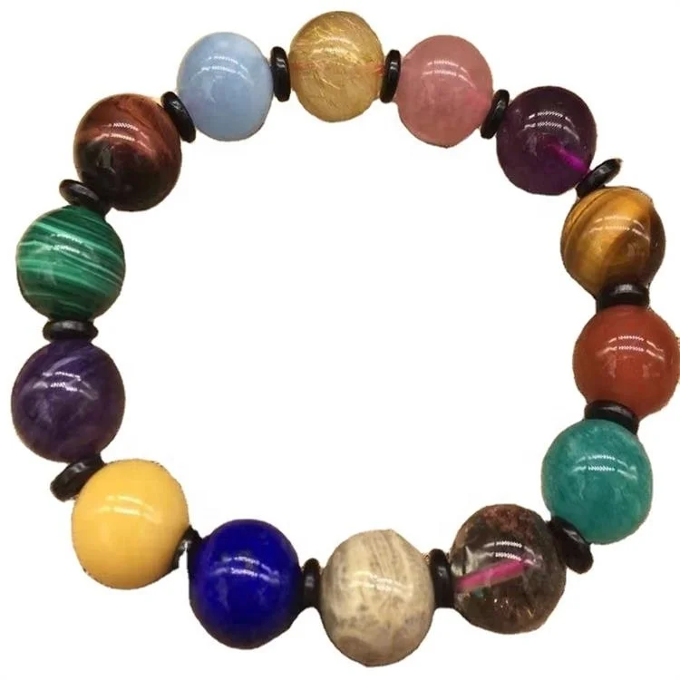 Natural and genuine different gemstone round beads make fashion bracelets make wholesale