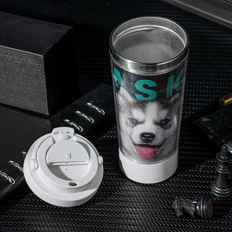 Paper Insert Tumbler Insulated Photo Insert Coffee Mug Diy Picture Travel Mug 16oz Stainless Steel Plastic cup