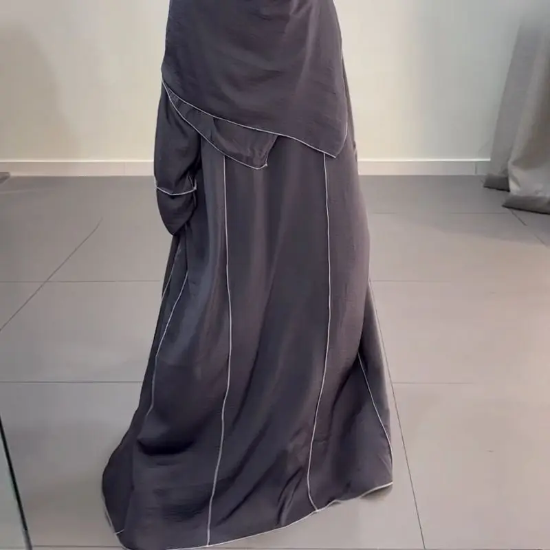 Hot Selling 2 Piece Abaya Set High Quality EID Islamic Clothing Abaya Women Muslim Dress Turkey Viscose Modest Abaya Set
