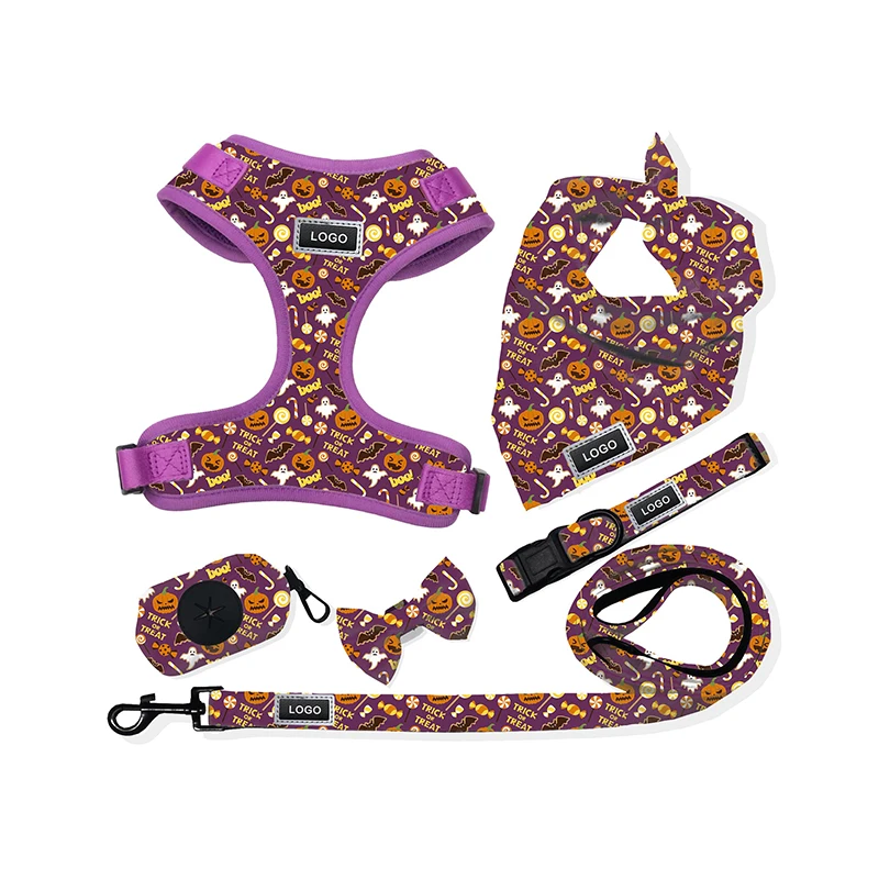 OEM Dog Accessories Personalized Custom Pet Harness Set Designer Dog Collars And Leashes Pets Supply