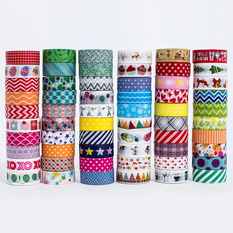 Lovely Printed Patterns Christmas Tape Set  DIY Gift Wrapping Scrapbooking and Adhesive Paper Masking Tape Decorative Sticker