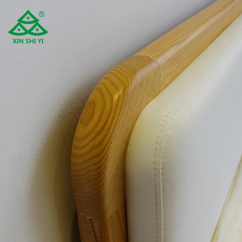 Bedroom Furniture SetSingle Solid Wood Bed With Leather Upholstery Headboard With Two Night Stand