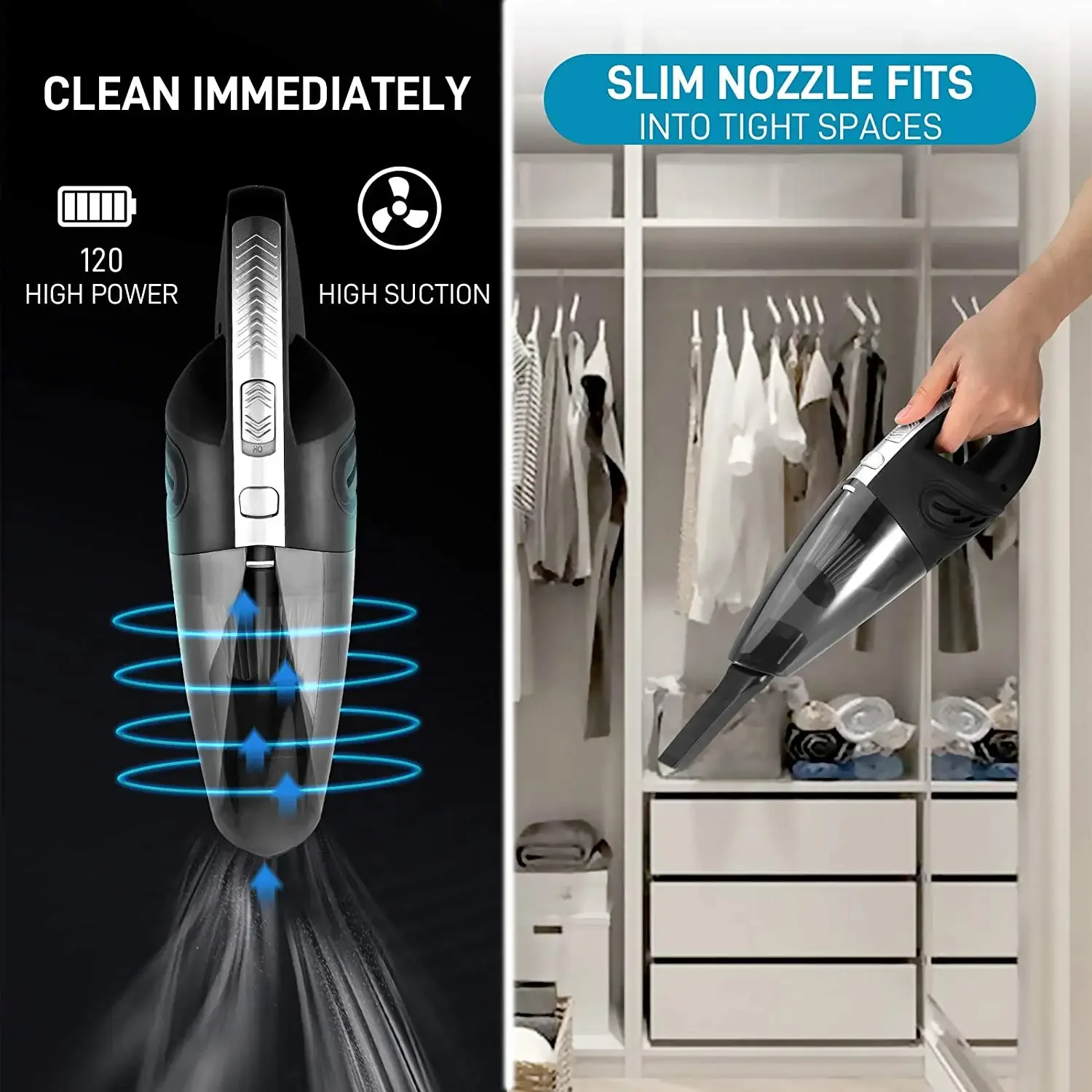 Household Home High Power 120w Cleaning Home Handheld Vacuum Cleaner USB Charger Car Vacuum Cleaner Car Dry Wet Vacuum Cleaner