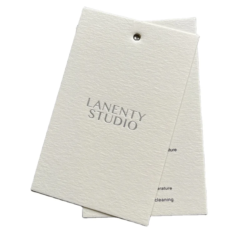 Custom Eco-friendly cardboard swing tags luxury garment logo price tag Brand name recycled paper hang tags for clothing