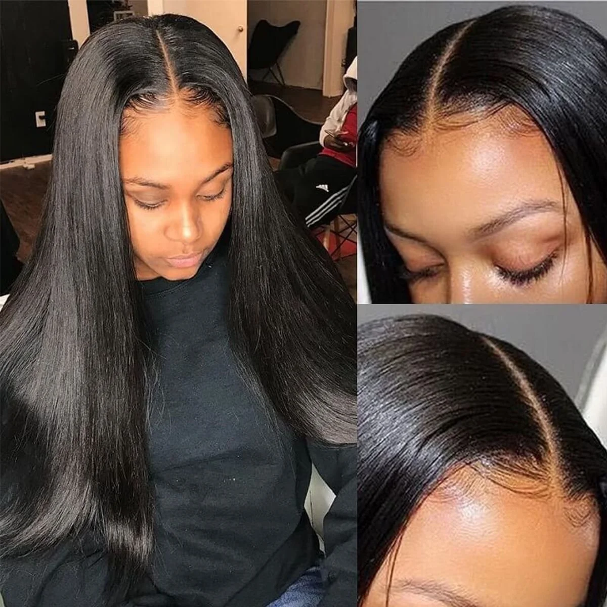 16inch Straight Hair 3Bundles With 1 Lace Closure Set Virgin Brazilian Human Hair Weave Bundle With Swiss Lace Frontal Vendor