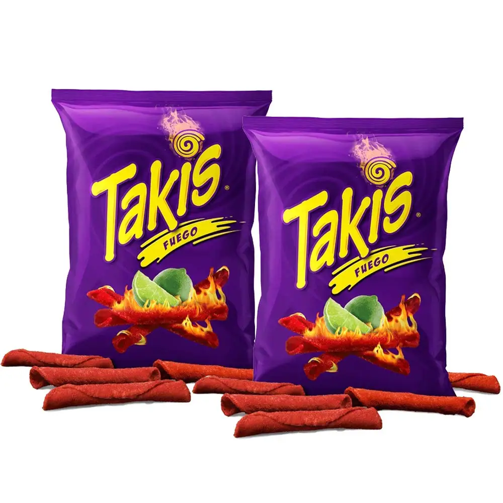 Takis Fuego Hot Chili Pepper & Lime Tortilla Chips 4oz (2-Bags)
