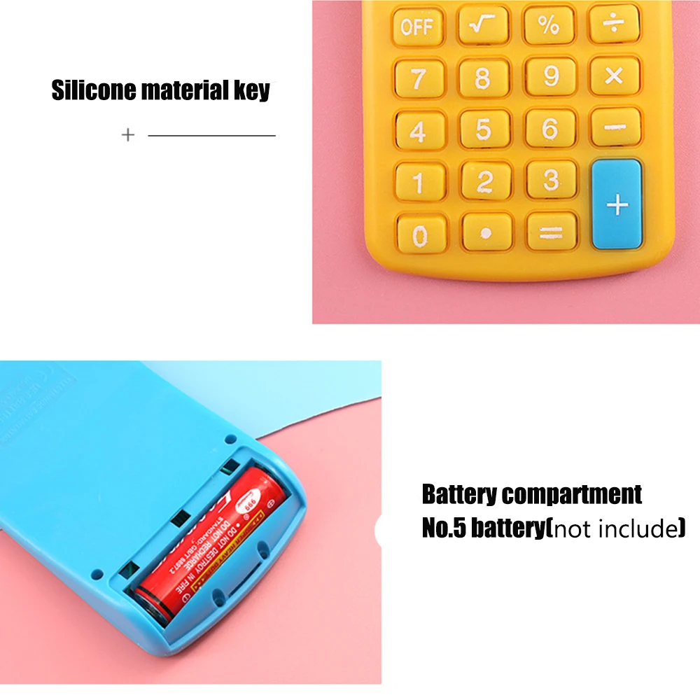 8-Digit Portable Student Calculator With Silicone Desktop Handheld Small Calculator for Office Calculator Basi