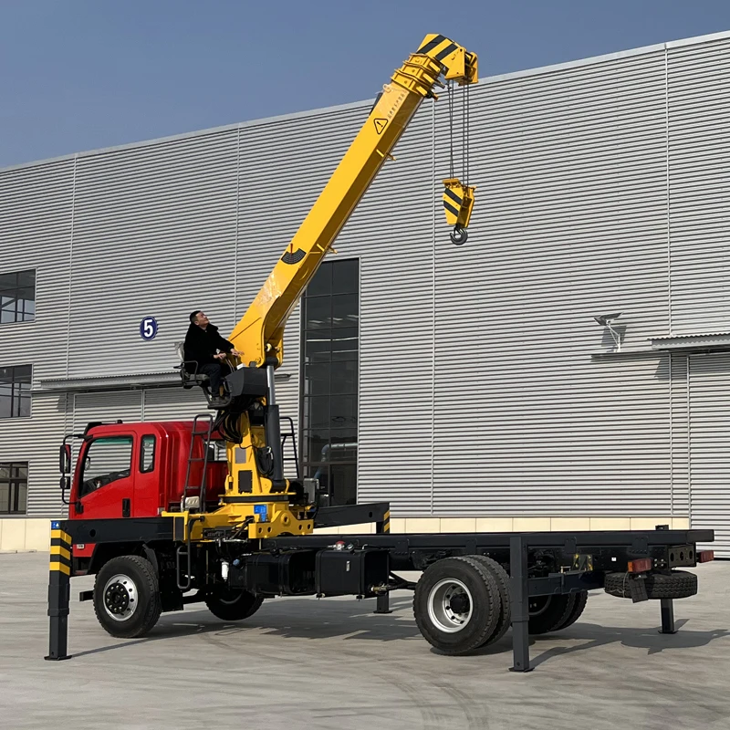 Good Quality Crane  Ce Certified Max Loading 8 Ton Truck Mounted Crane Dubai With High Seat