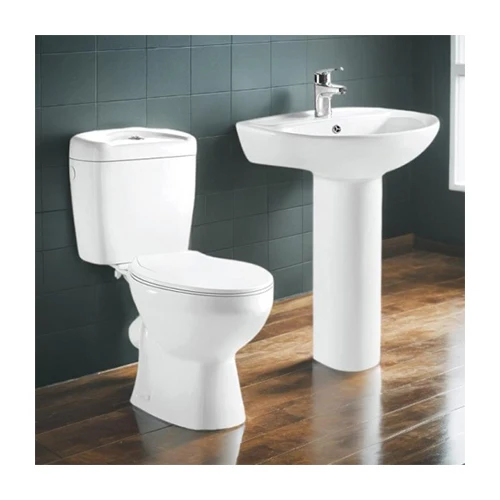 Popular Bathroom Wc Floor Mounted Water Closet Toilets Pedestal Sink Toilet Set Commode Twyford