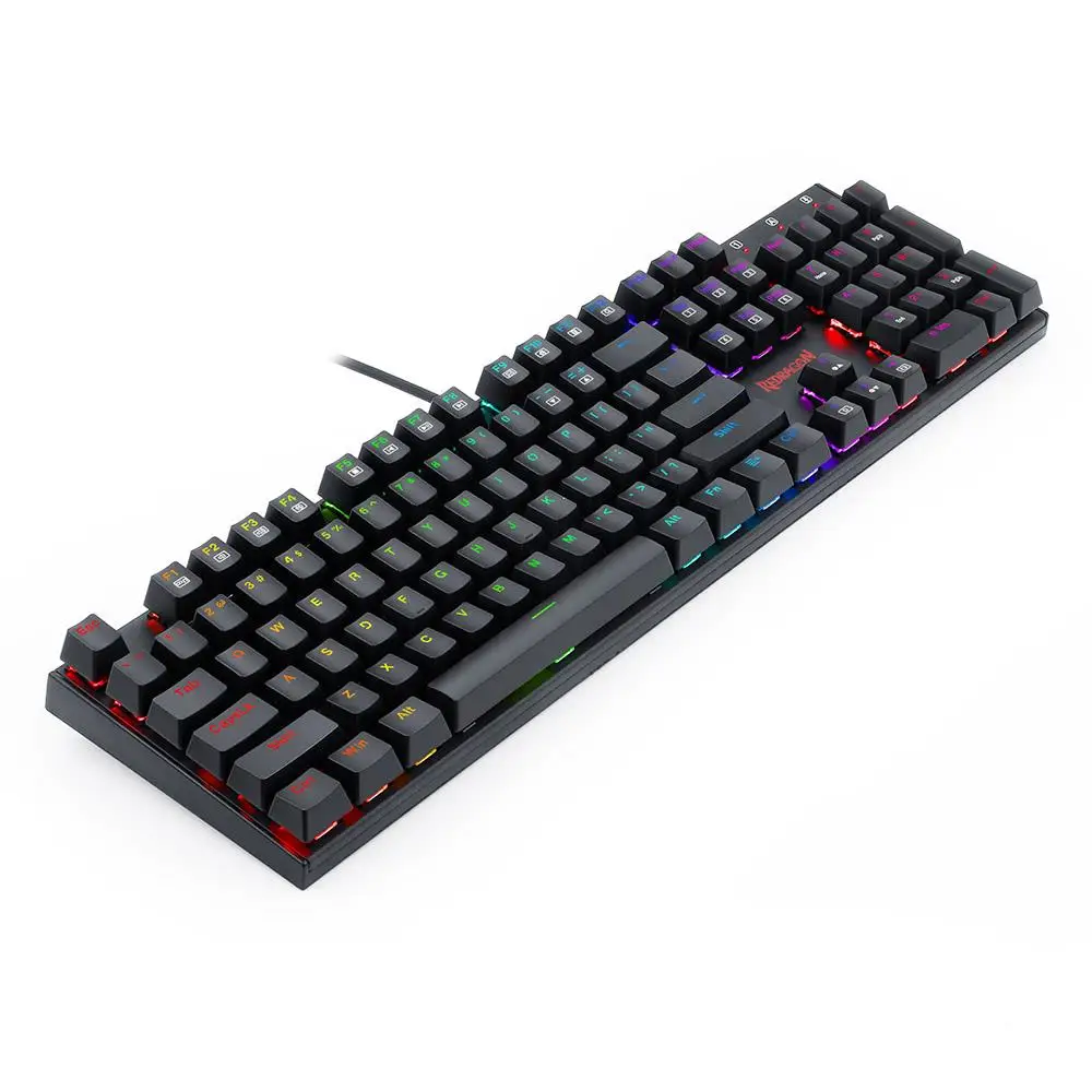 Hot Sale Redragon K565-RGB 104 Keys Office Computer Gaming RGB Backlight Red Switch USB Wired Mechanical keyboard