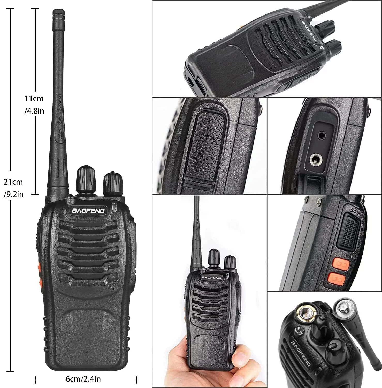 Baofeng 888S Dual Band Handheld Walkie Talkie BF-888S Transceiver 3W Output Power 400-470MHz Frequency Ran GMRS Mobile Radio