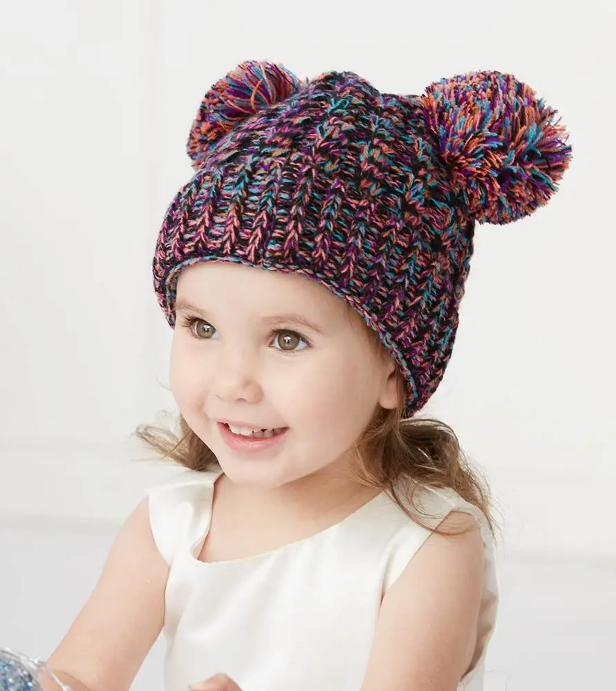Unisex Winter Hat For Girls Baby Boys Pom Poms Hat Children Knitted Beanies Thick Baby Hat Infant Toddler Warm