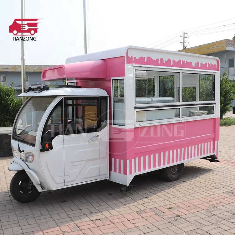TIANZONG R8 electric tricycle food truck vegetable food trailers full equipped fruit piaggio ape electric tricycle food cart