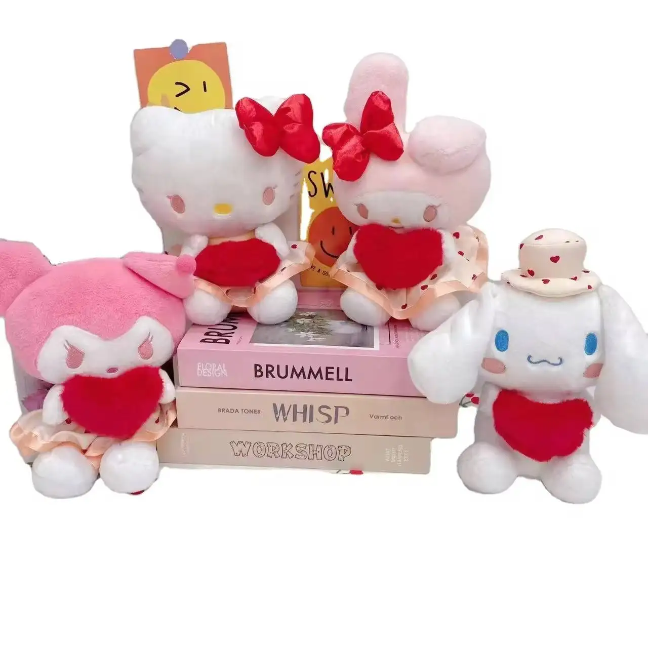 Кукла плюшевая с мультяшным котенком 20 см