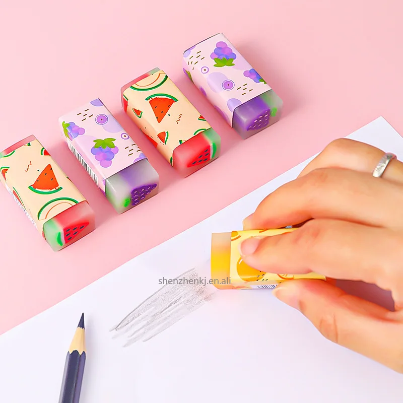 Hot sale High Quality Creative Fruit Erasers Cartoon Cute Erasers Children Gift School Stationery and Office Supplies