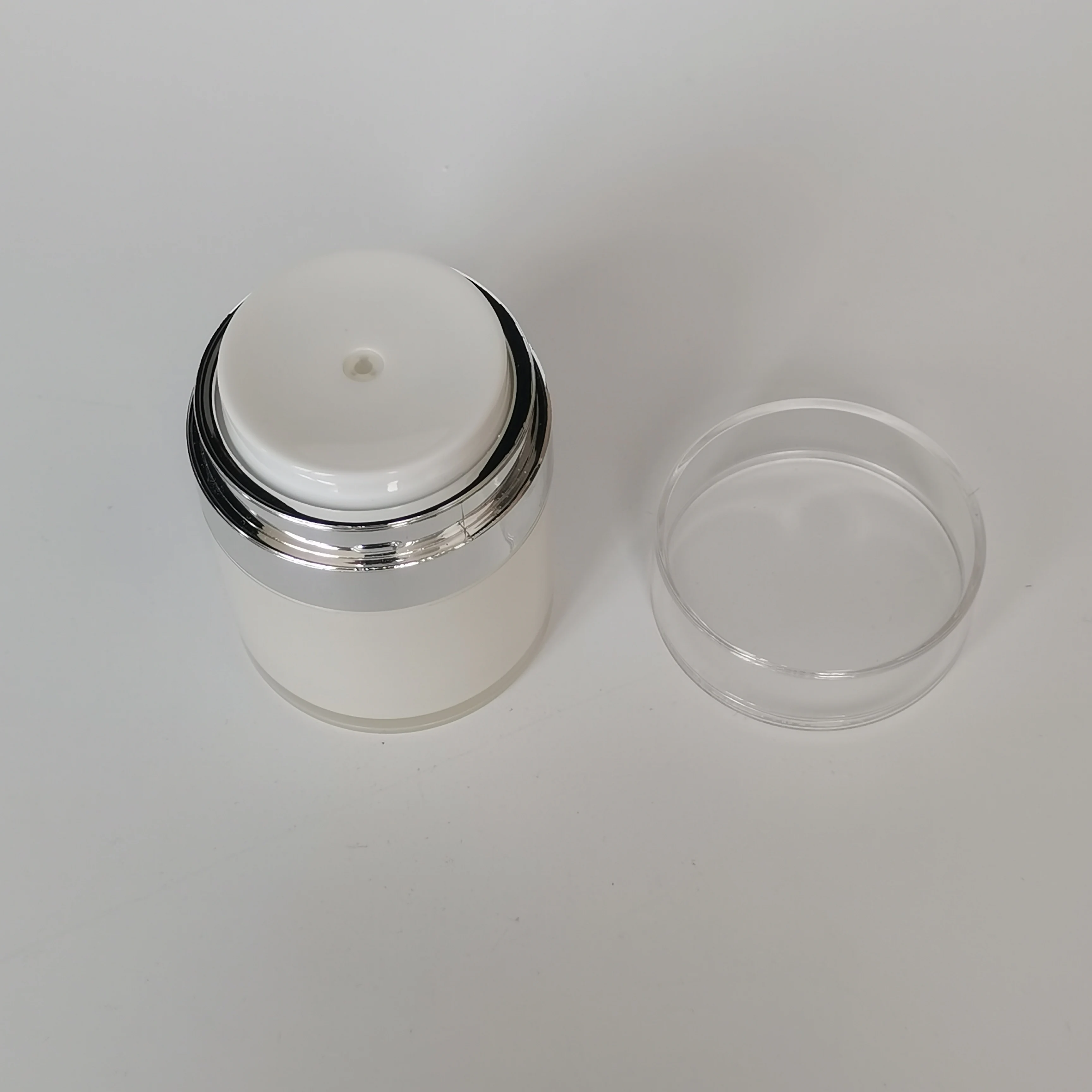 15ml 30ml 50ml 100ml round shape empty acrylic lotion bottle airless eye cream pump jar for cosmetic packaging
