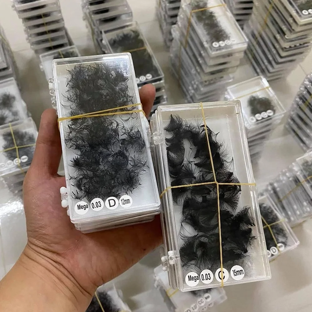 Loose 12 D L Curl Premade Fans Lashes Mega Volume Premise Loose Promade Fan