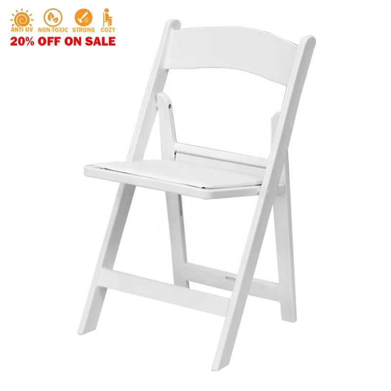 Commercial portable plastic resin white wimbledon folding chair outdoor for party