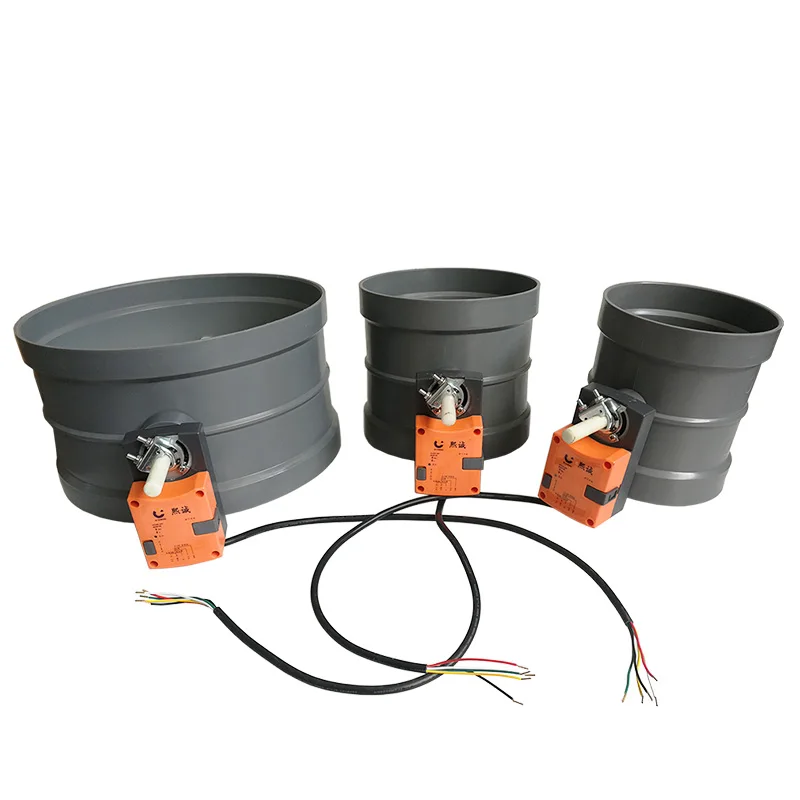 Pvc/pp Material Hvac Circular Air Duct Butterfly Baffle Regulating Valve For 16cm Electric Air Duct Exhaust Baffle