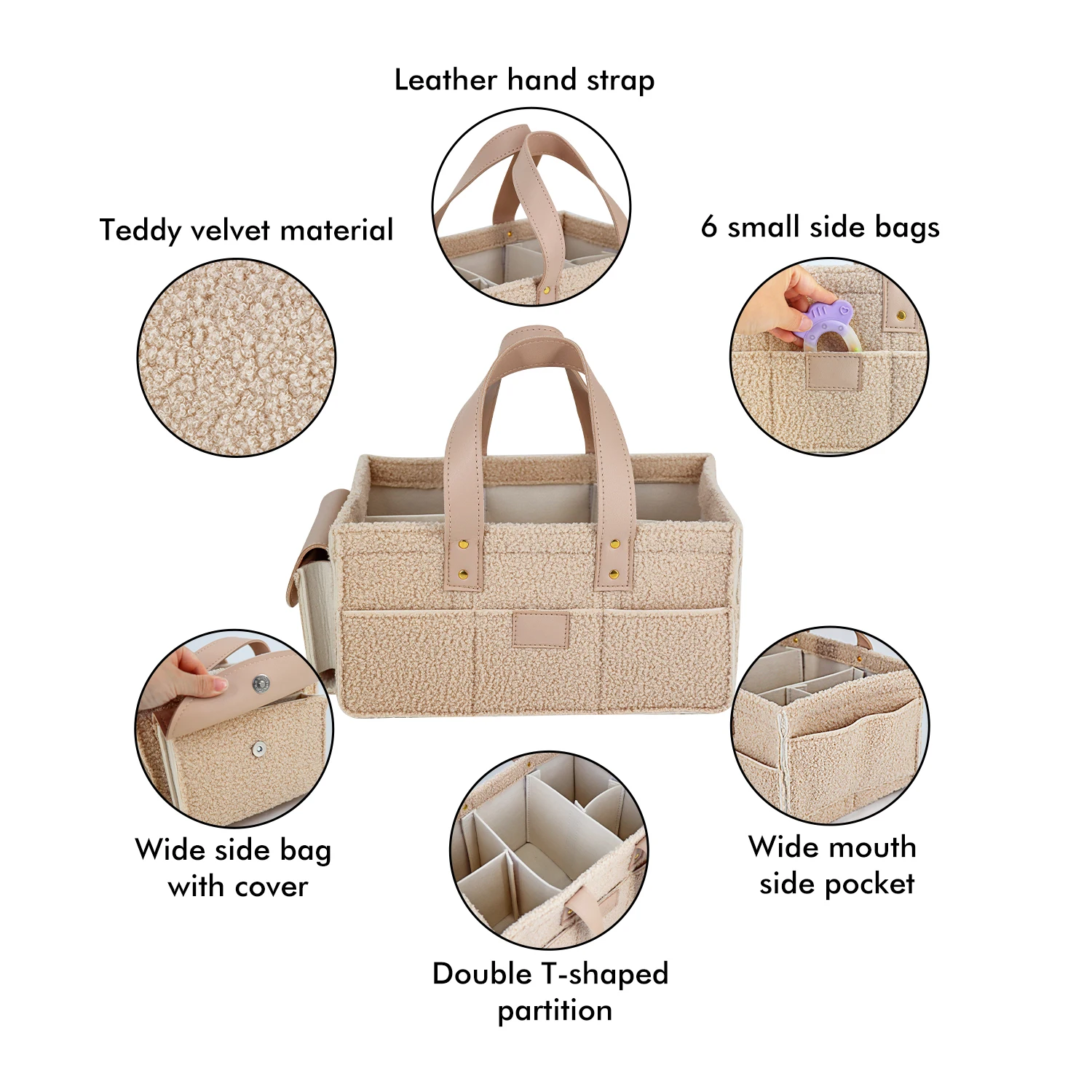 Teddy baby changing basket set portable tote bag newborn essential items
