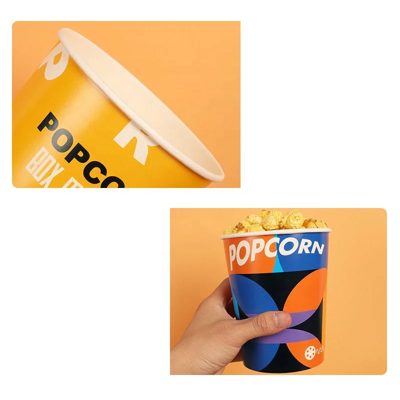 Popcorn Paper Bucket Disposable Wholesale Thickened Packing Bucket Special Customized Popcorn Packing Boxes
