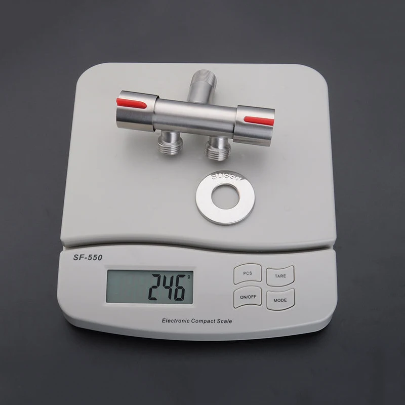 Factory wholesale 304 stainless steel G1/2 double control angle valve spray gun washing machine quick open water faucet