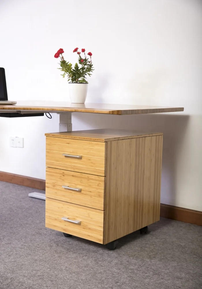 New Design Freestanding Office Furniture Bamboo Chest Storage Cabinet With 3 Drawers