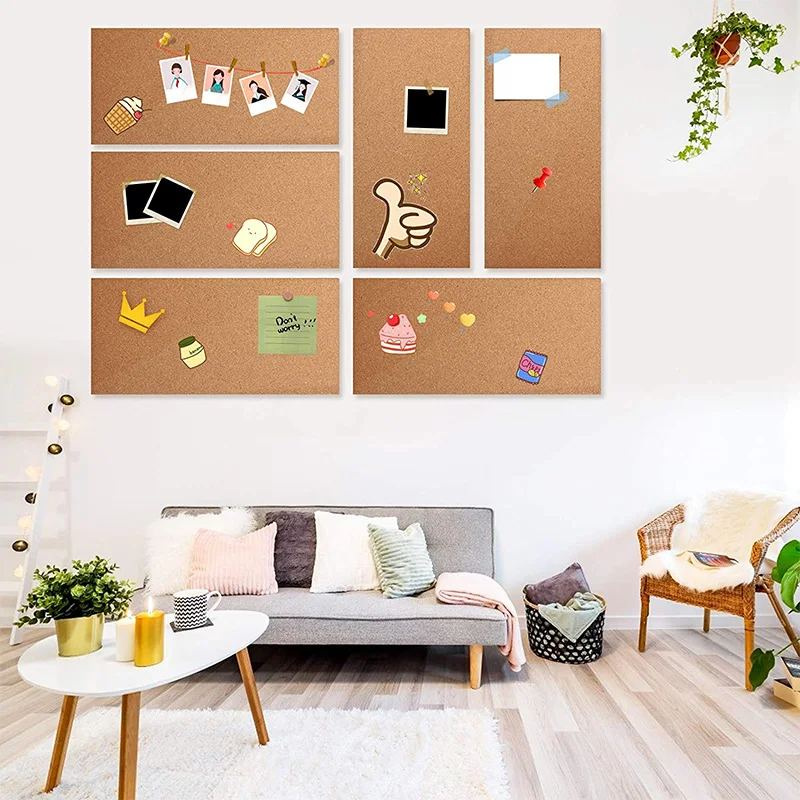 Factory Wholesale custom 30*30cm Small Self Adhesive Cork Bulletin Board Pin Black wall maounted notice